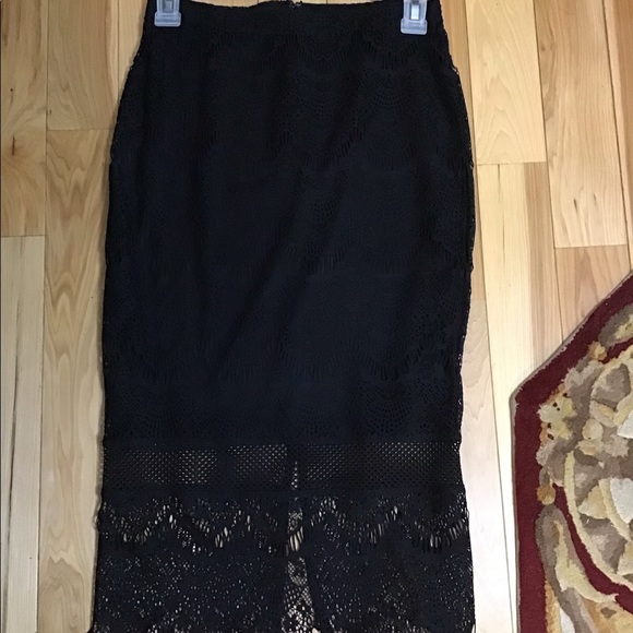 2 pc set Express top skirt lady girl size XSmall 0 black lacy EUC outfit dress - Picture 3 of 16